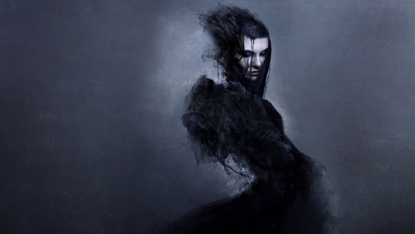 1360x768 Desktop wallpaper: Dark, Women 4K free download for PC. 555785