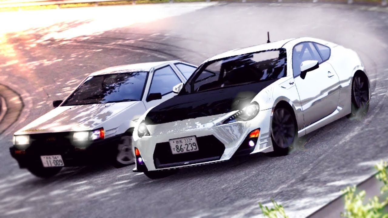 1280x720 Racing Itsuki In His AE85 At Lake Akina Initial D 8 English