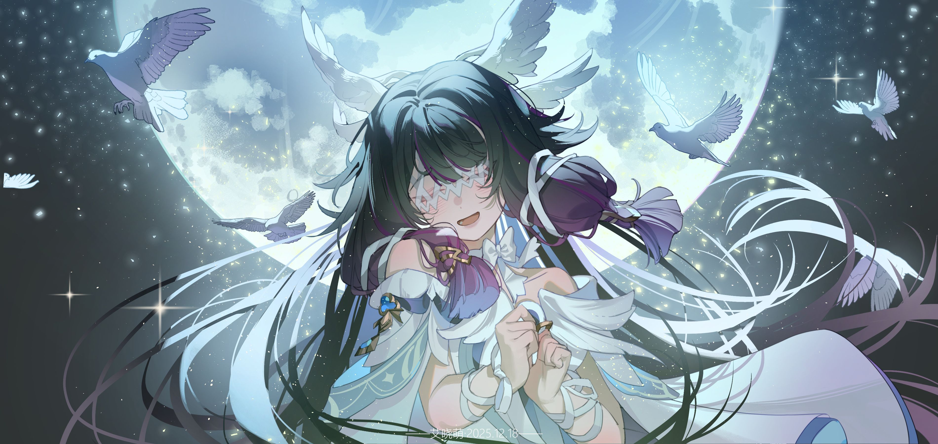 3800x1800 Columbina Hyposelenia Impact by Ai Xiao Meng Anime Image Board