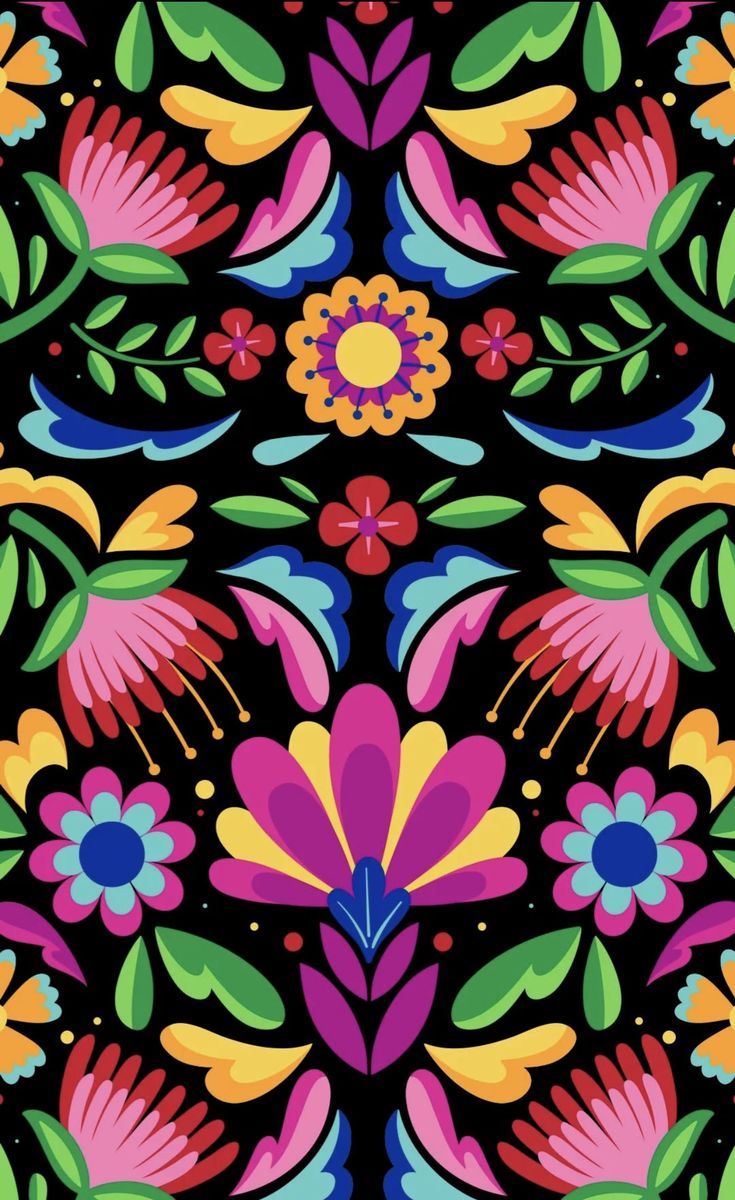 735x1200 Mexican floral. Fiesta wallpaper, Mexican background wallpaper, Patterns