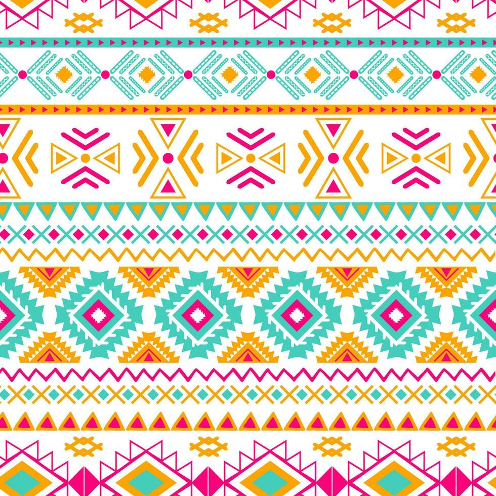 980x980 Vector tribal ethnic seamless pattern in bright pink orange colors Aztec geometric background. Mexican ornament texture Native american traditional design Folk geometric print for wallpaper wrap cloth
