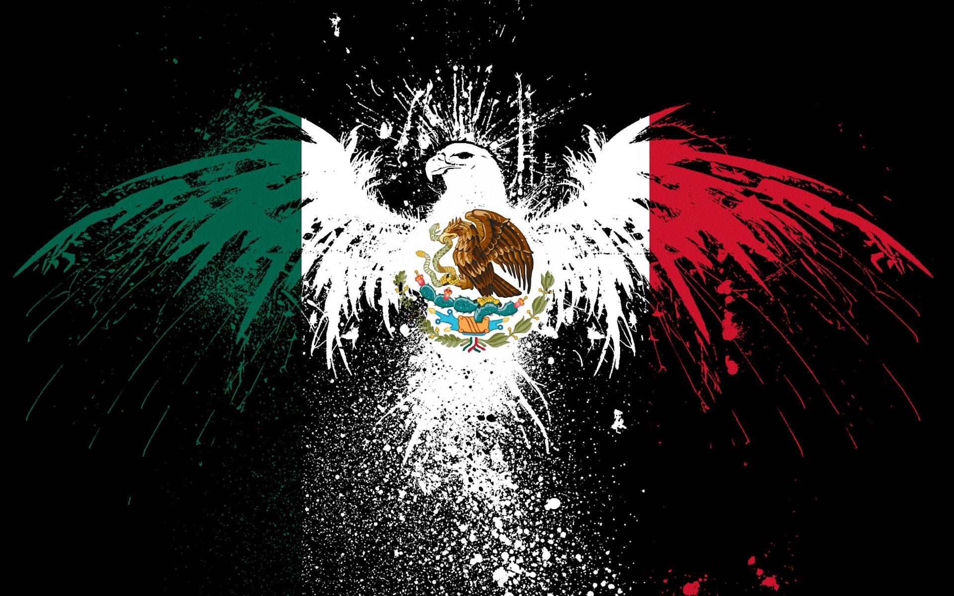 1920x1200 Download Painted Eagle On Mexico Flag Wallpaper