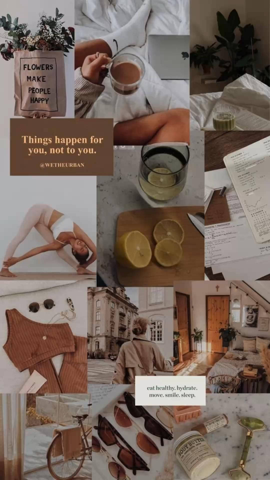 1080x1920 Download That Girl Aesthetic Cozy Lifestyle Collage Wallpaper