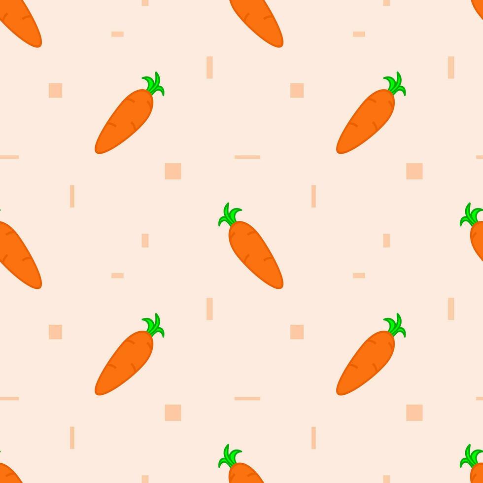 980x980 Cute cartoon seamless pattern with carrot, easter theme background, vector illustration of vegetable, healthy vegan food wallpaper