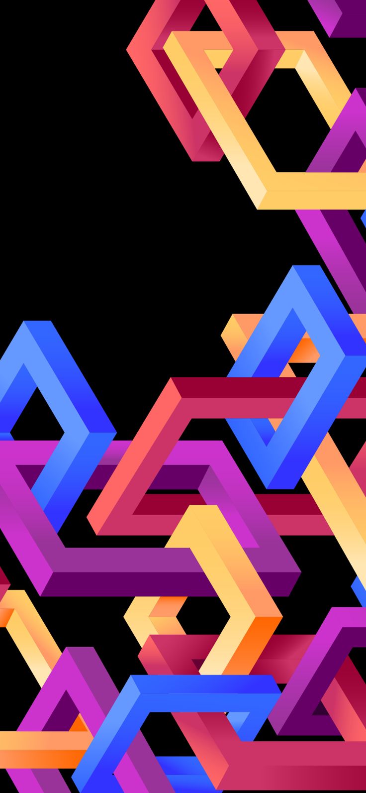 736x1593 Geometric Shapes OLED Wallpaper in 4K