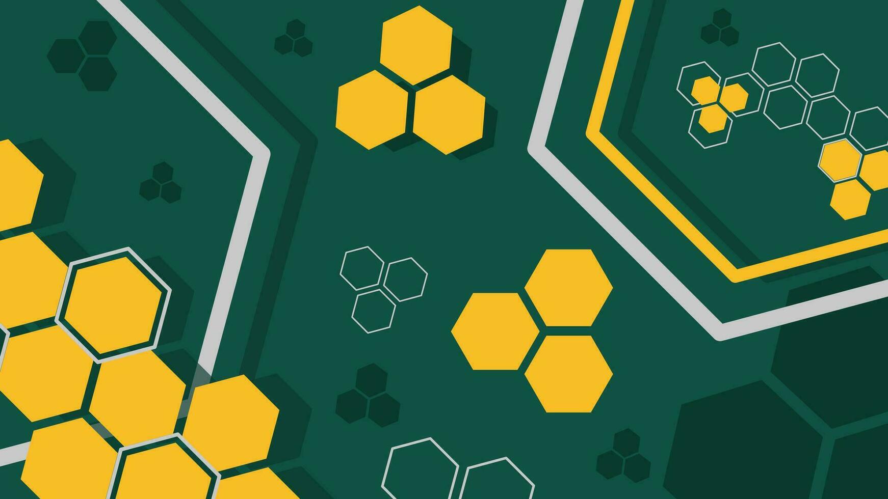 1742x980 4K ultra high definition Abstract background, modern hexagonal shapes, dark blue yellow. Use for decoration, illustration, backdrop, wallpaper
