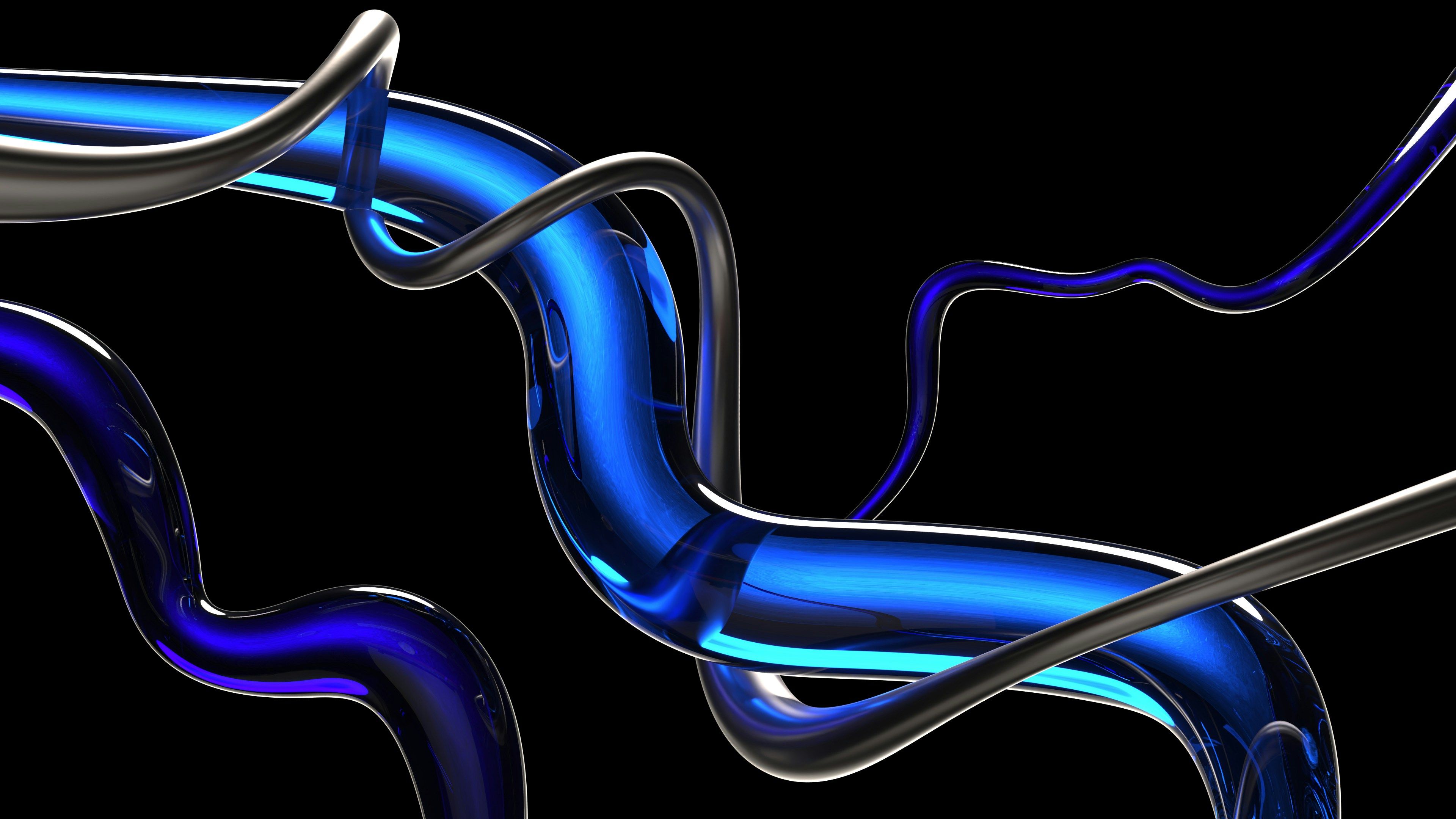 3840x2160 Abstract Blue Glass Shape Wallpaper, HD Abstract Wallpaper, 4k Wallpaper , Image, Background, Photos and Picture