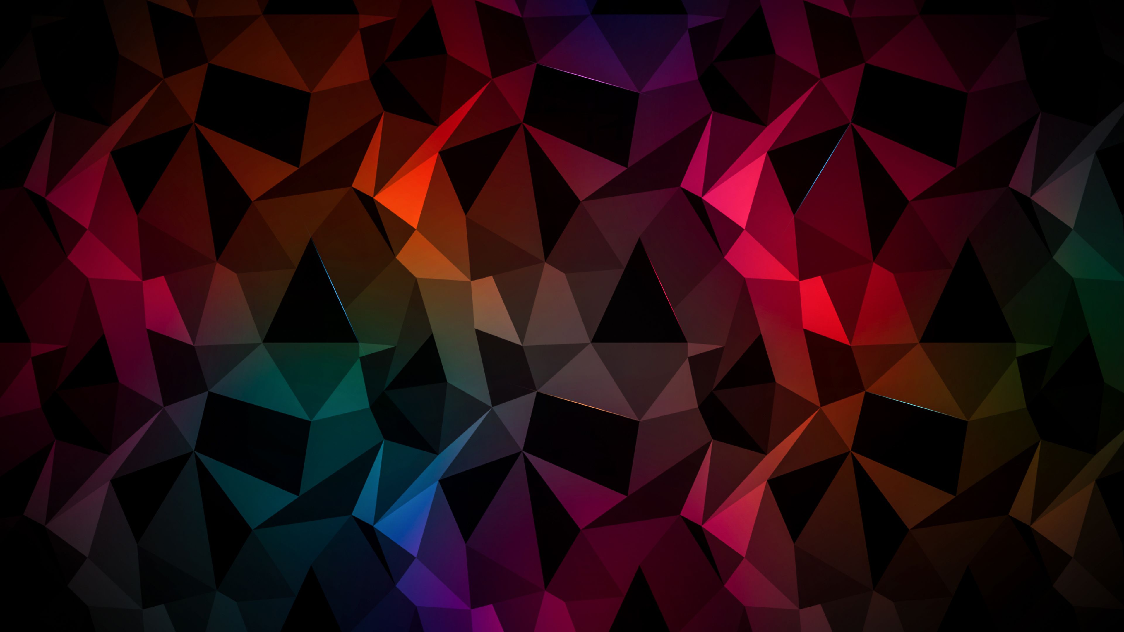 3840x2160 Colorful Poly Shapes Abstraction 4K HD Abstract Wallpaper