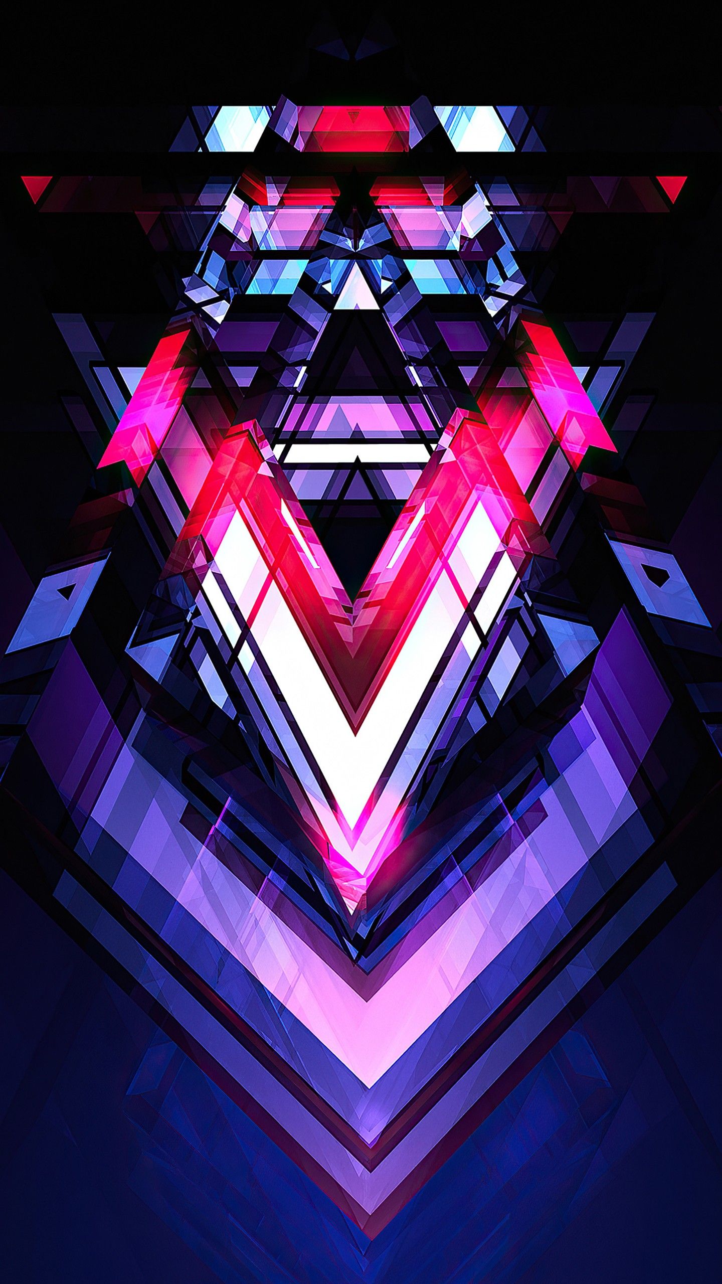 1440x2560 Meta Abstract Shapes 4K HD Abstract Wallpaper