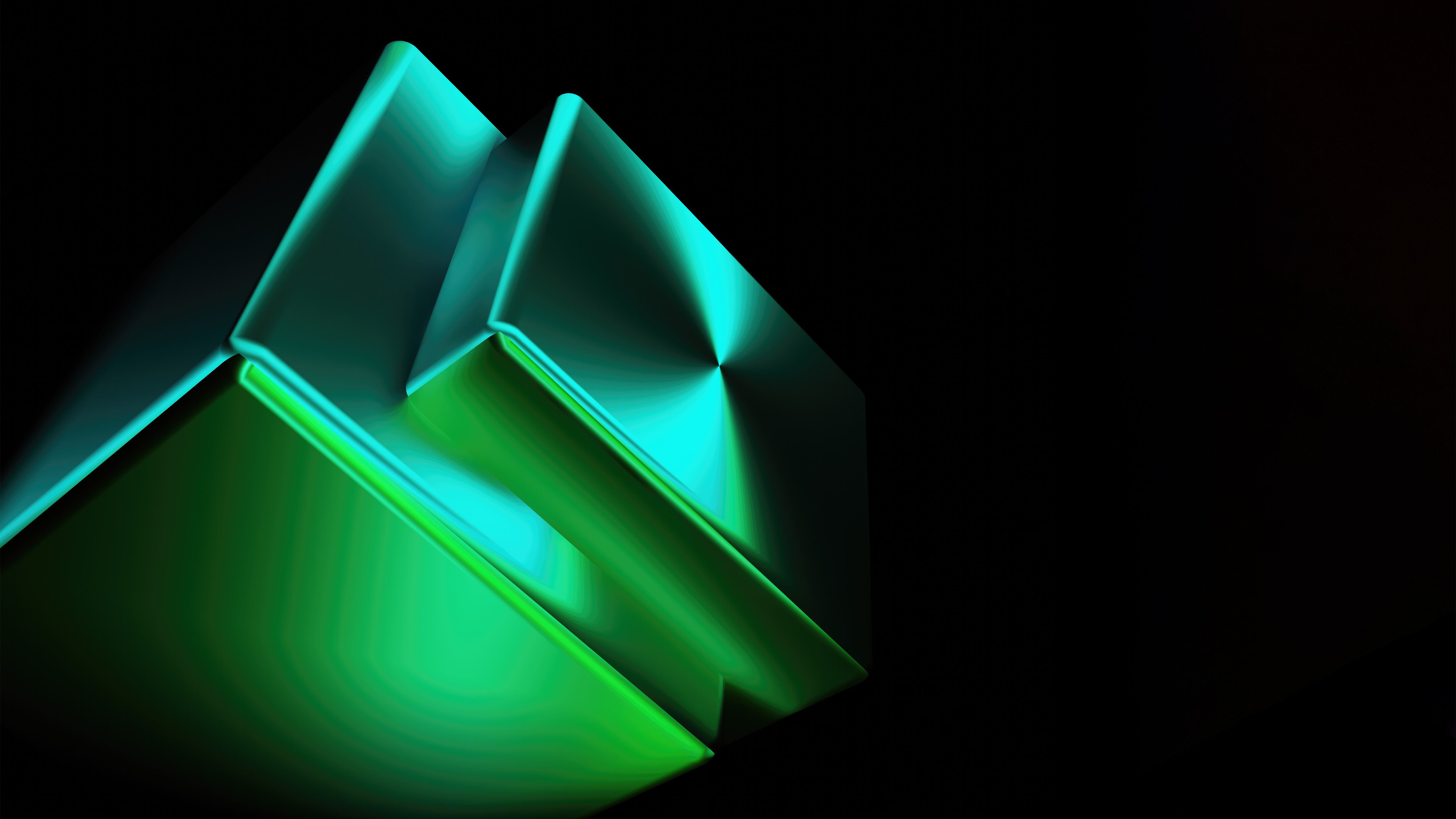 5120x2880 Glowing Green Abstract Shapes 5k Wallpaper, HD Abstract Wallpaper, 4k Wallpaper, Image, Background, Photos and Picture