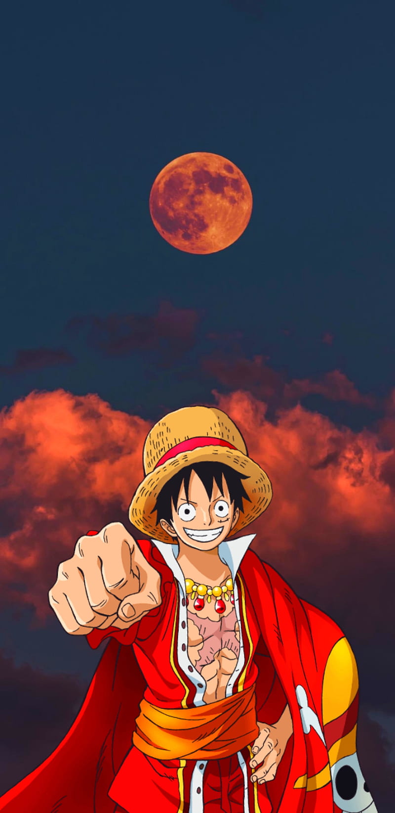 800x1644 Luffy, anime, ball, dragon, love, one piece, red, super, ultra, village, HD phone wallpaper