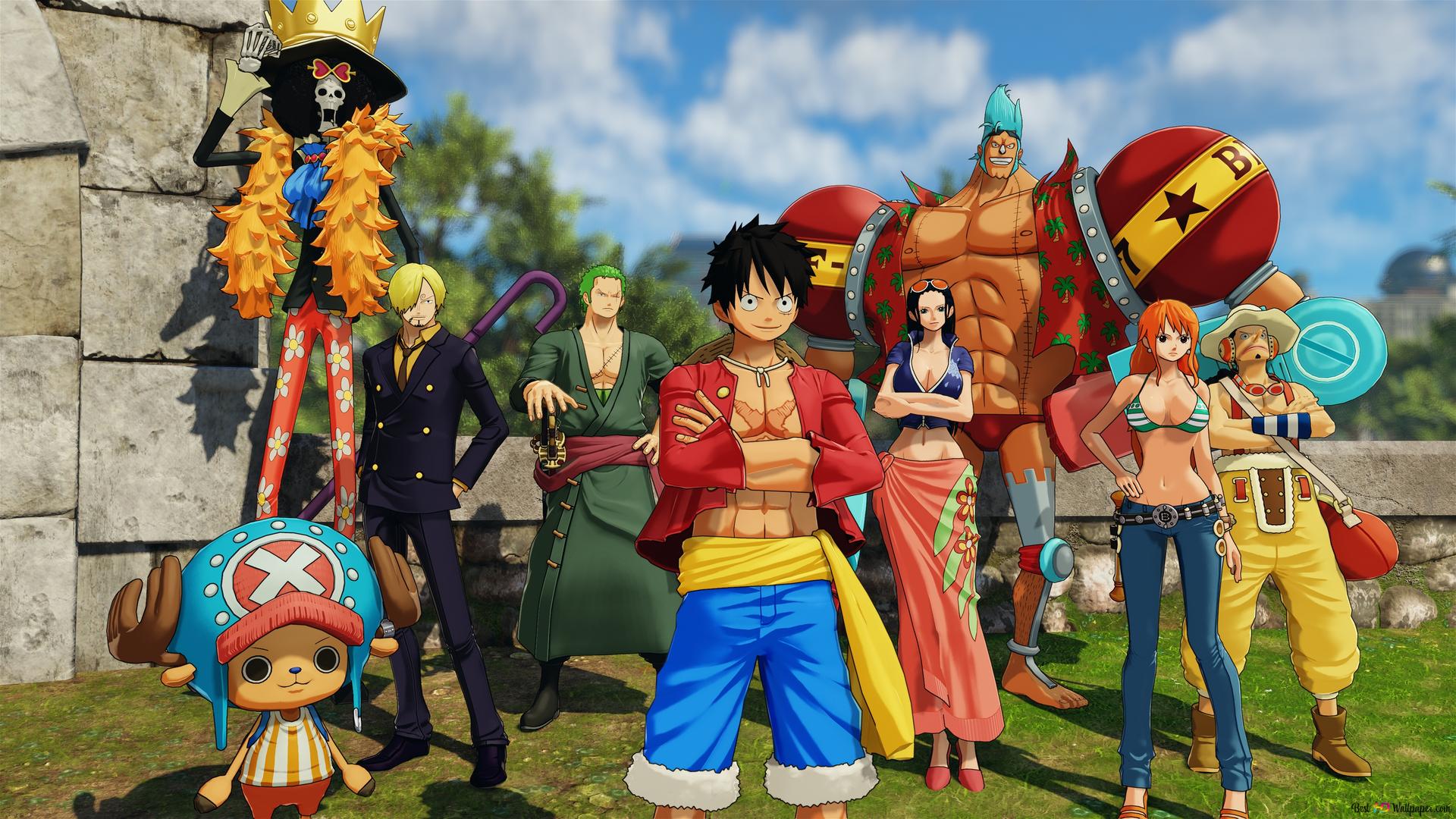 1920x1080 One Piece and his crew 4K wallpaper download