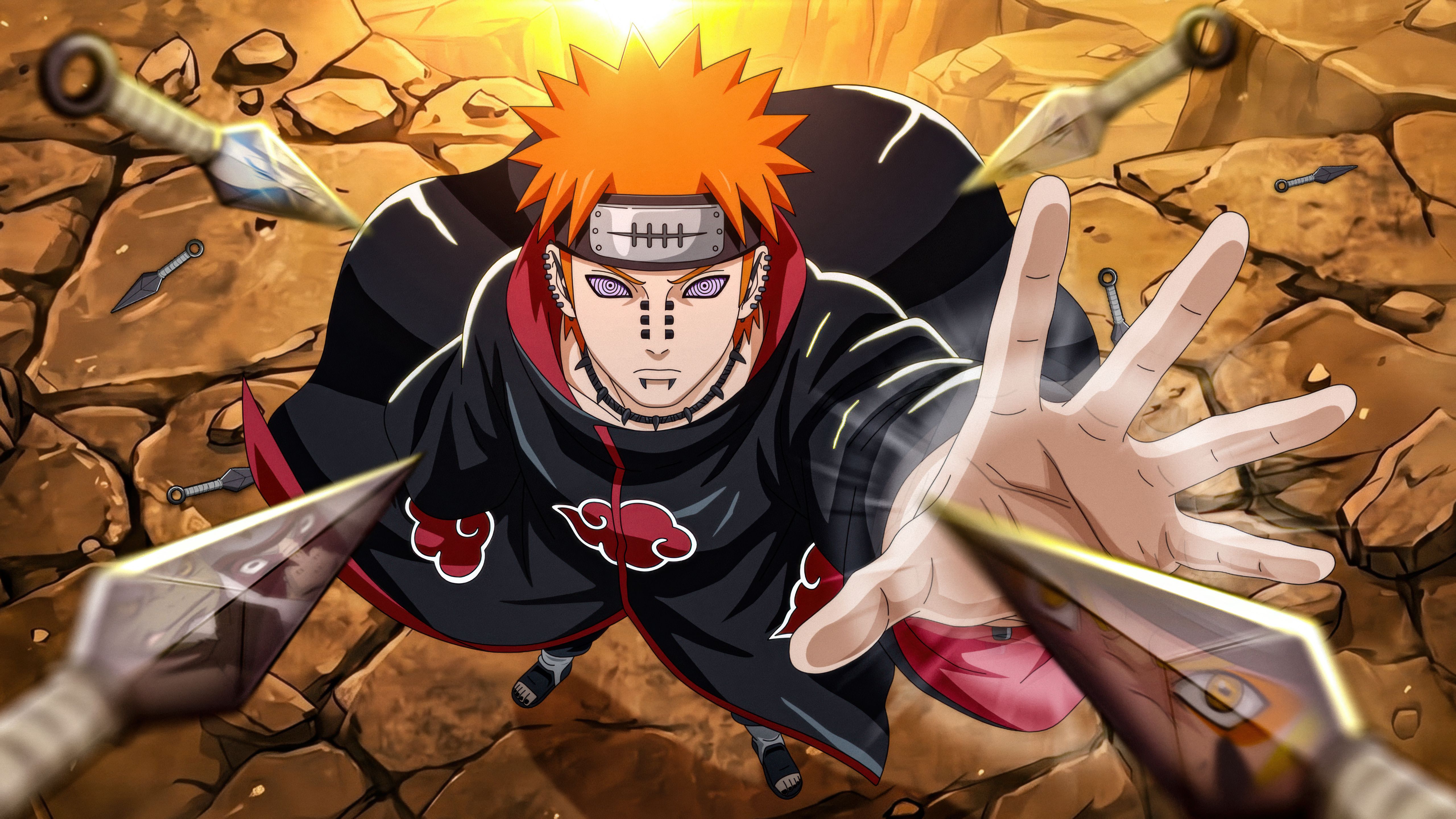 5120x2880 Pain (Nagato) Wallpaper 4K, Black cloak, Akatsuki, Naruto, 5K
