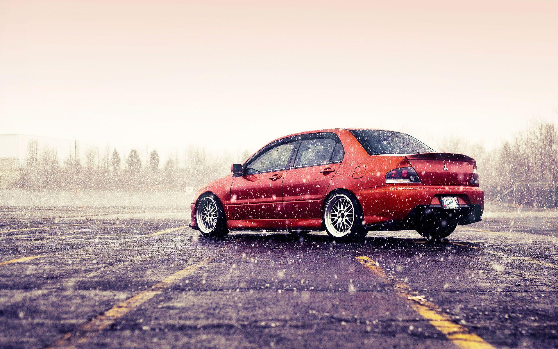 1920x1200 mitsubishi, Evolution, Evo, Tuning, Winter, Snowing, Flakes, Snow Wallpaper HD / Desktop and Mobile Background