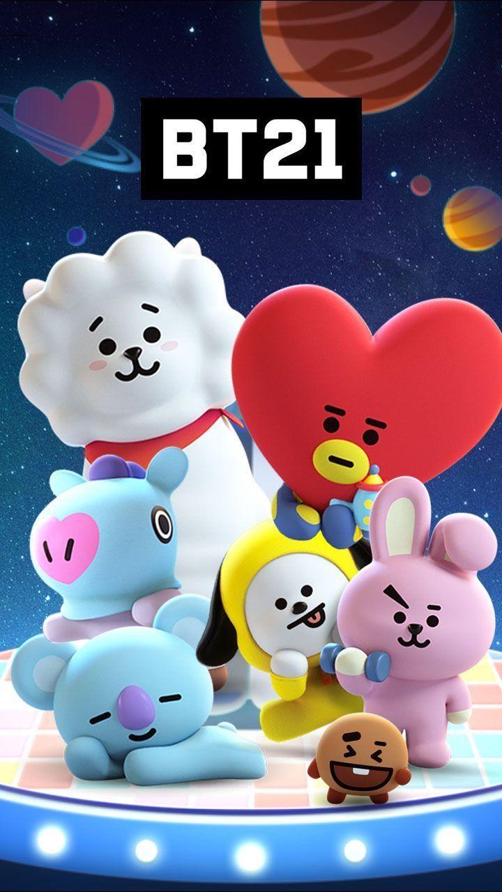 720x1280 BTS Characters Wallpaper