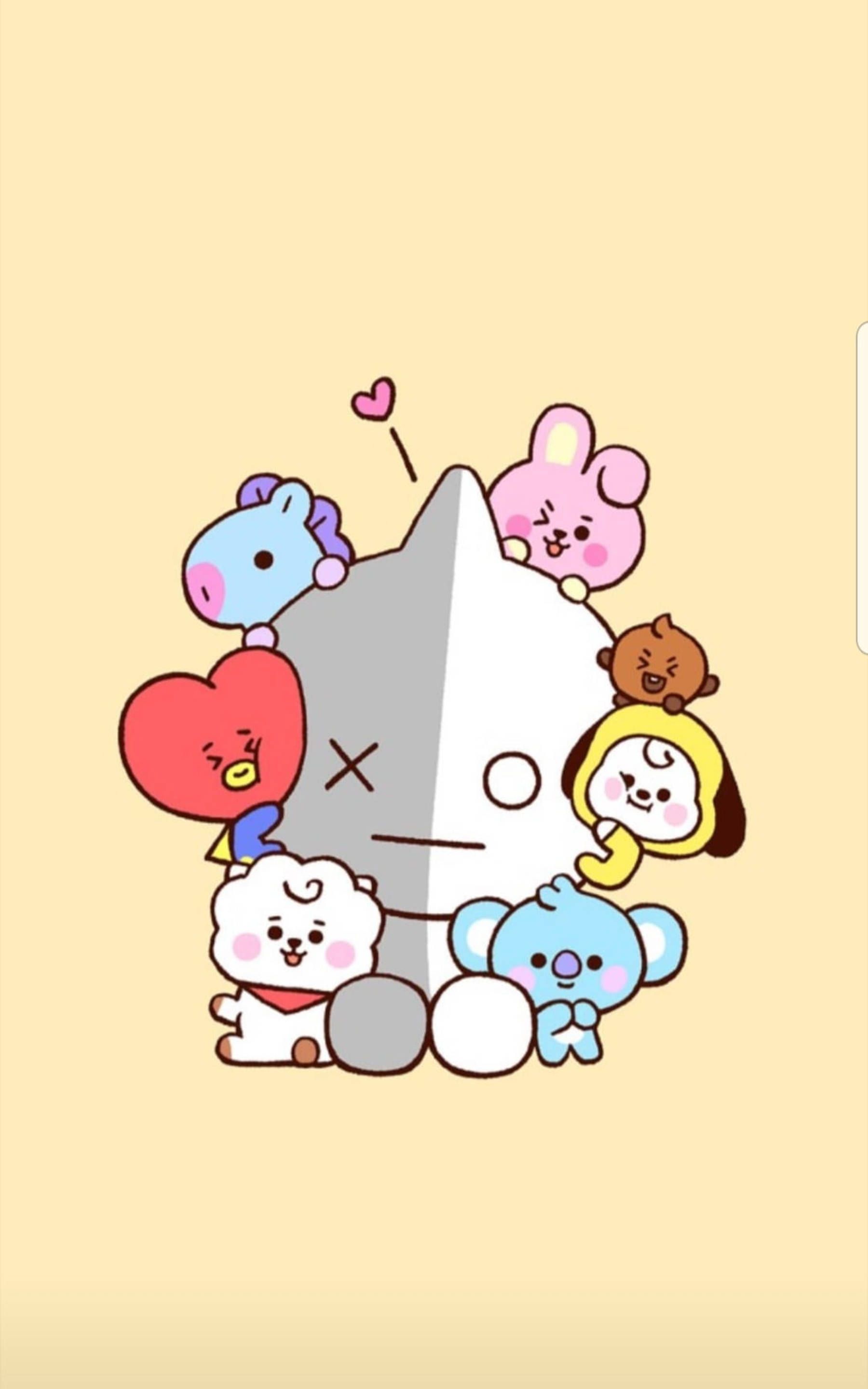 1800x2880 Download BTS BT21 Van Huddle Wallpaper