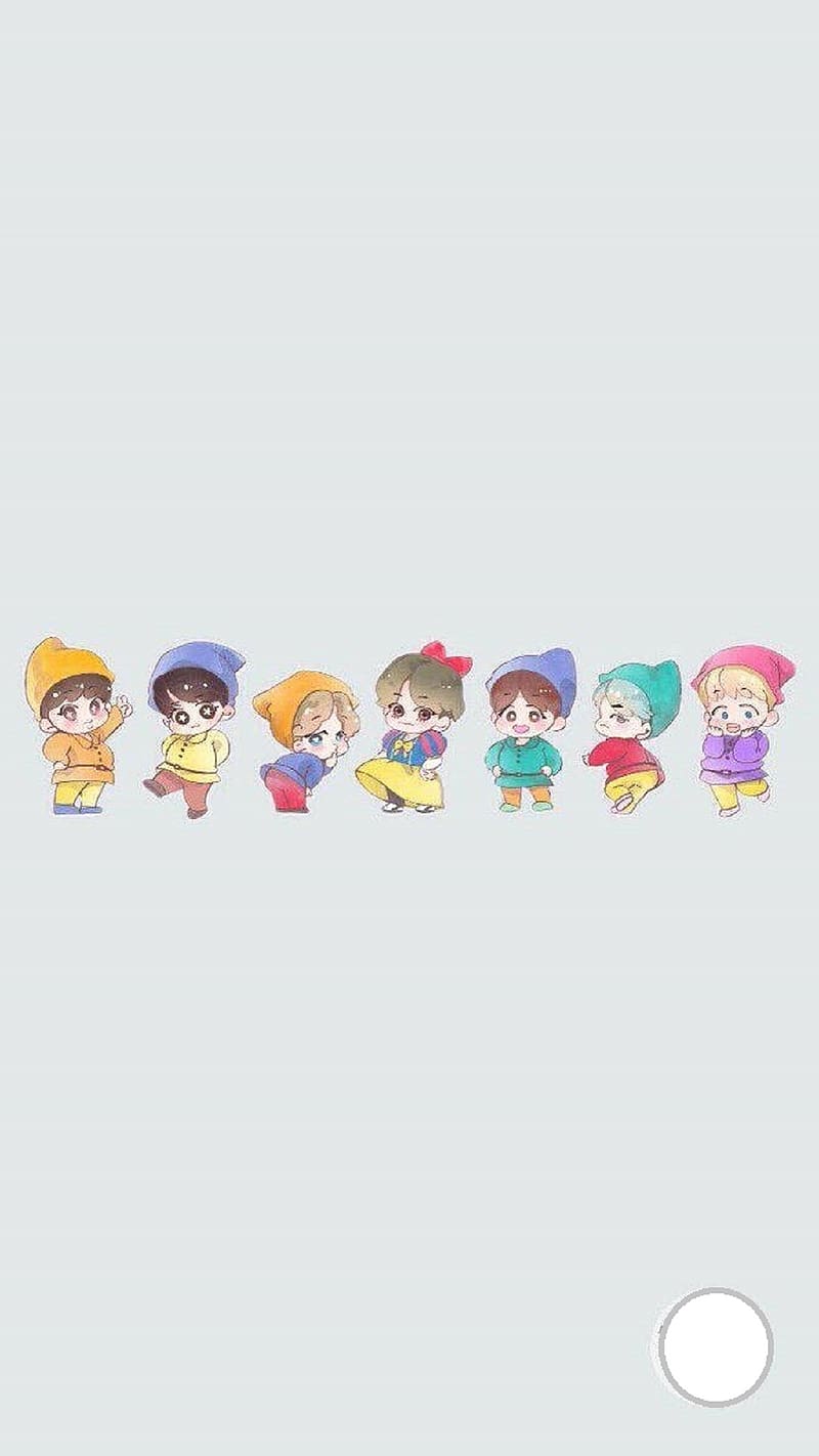 800x1422 Bts V Cartoon, Bts Cartoon Cute Dwarves, HD phone wallpaper