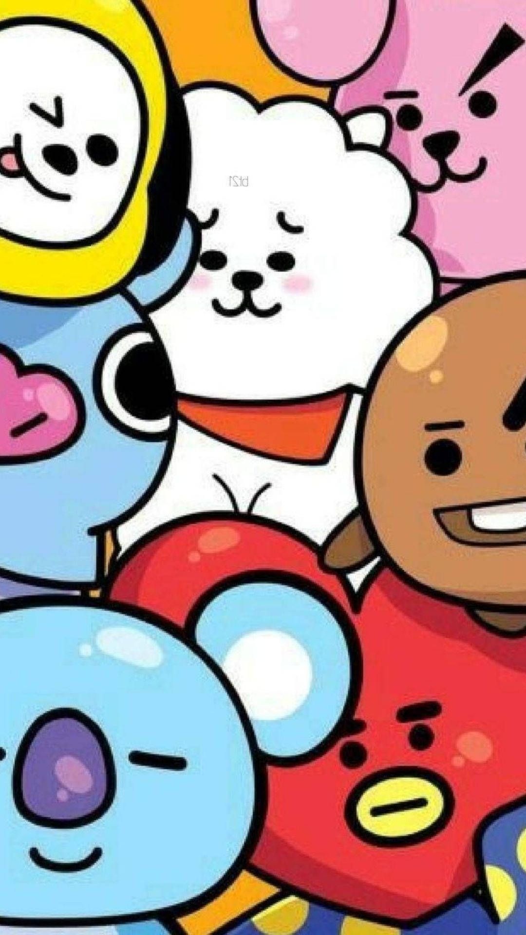 1080x1920 Download Bubbly BT21 Characters Wallpaper