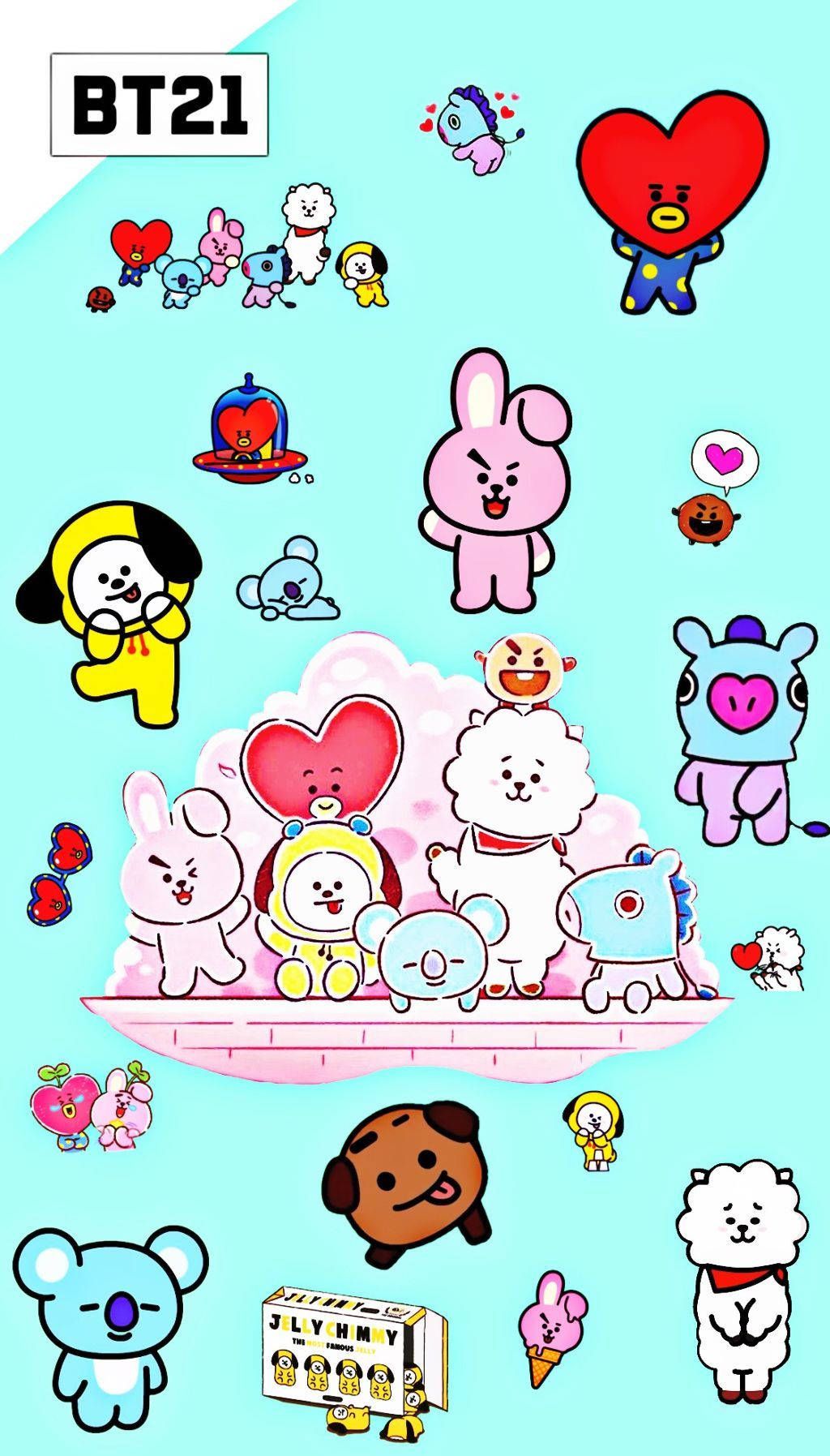 1024x1795 Download BTS BT21 Characters Poster Wallpaper