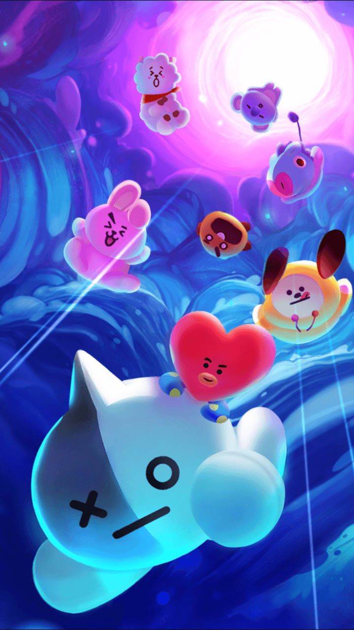 720x1280 Download BTS BT21 Fall Down Wallpaper