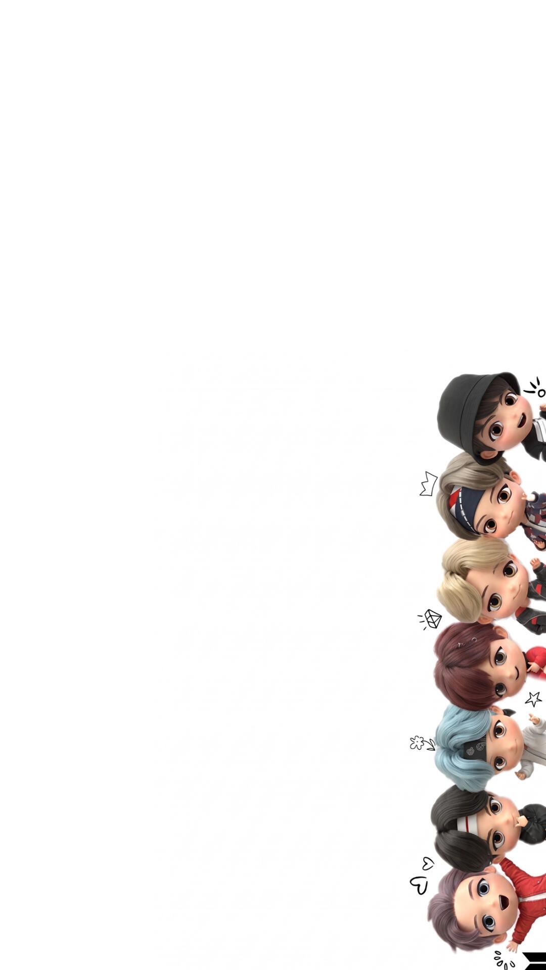 1080x1920 Cute TinyTAN BTS Characters Wallpaper