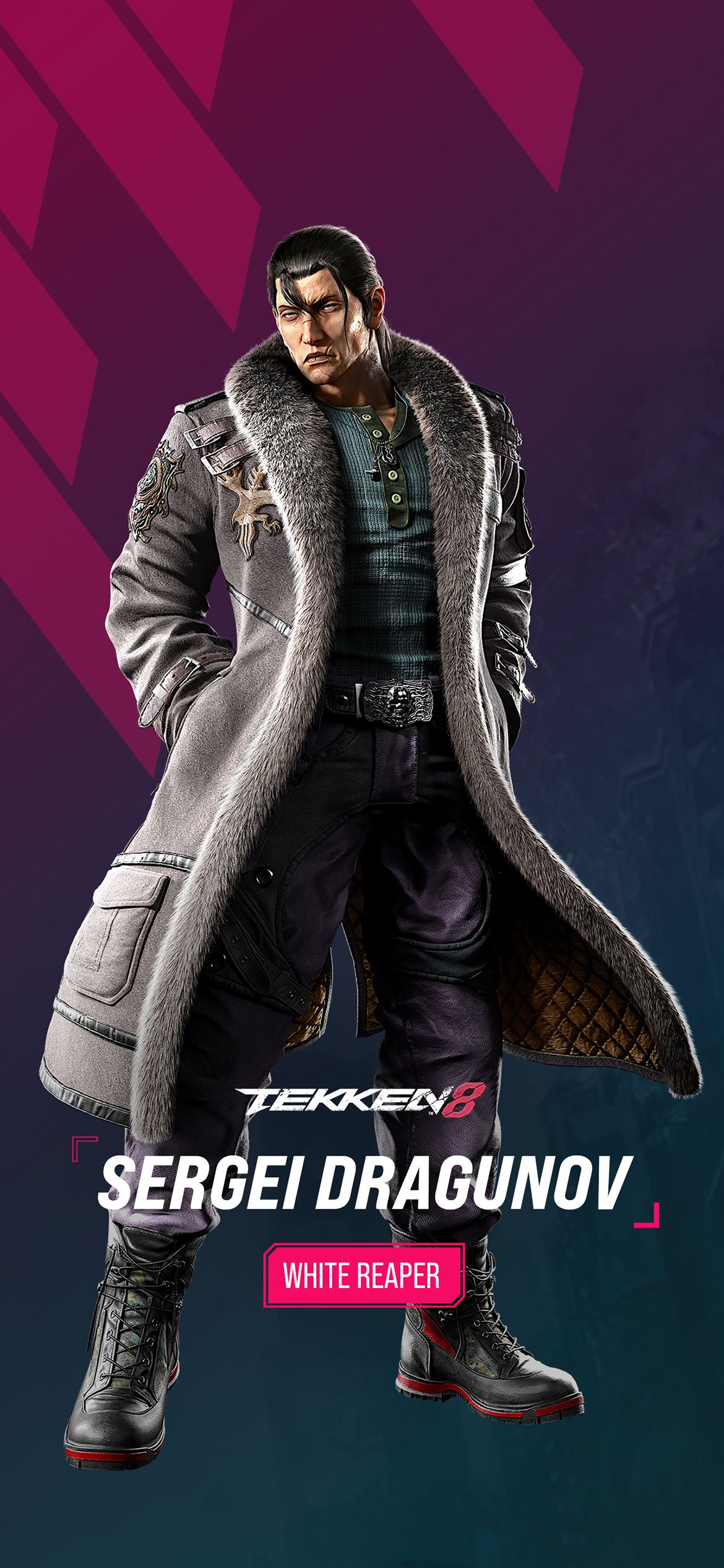1170x2532 Tekken 8 Sergei Dragunov Wallpaper with Monocle