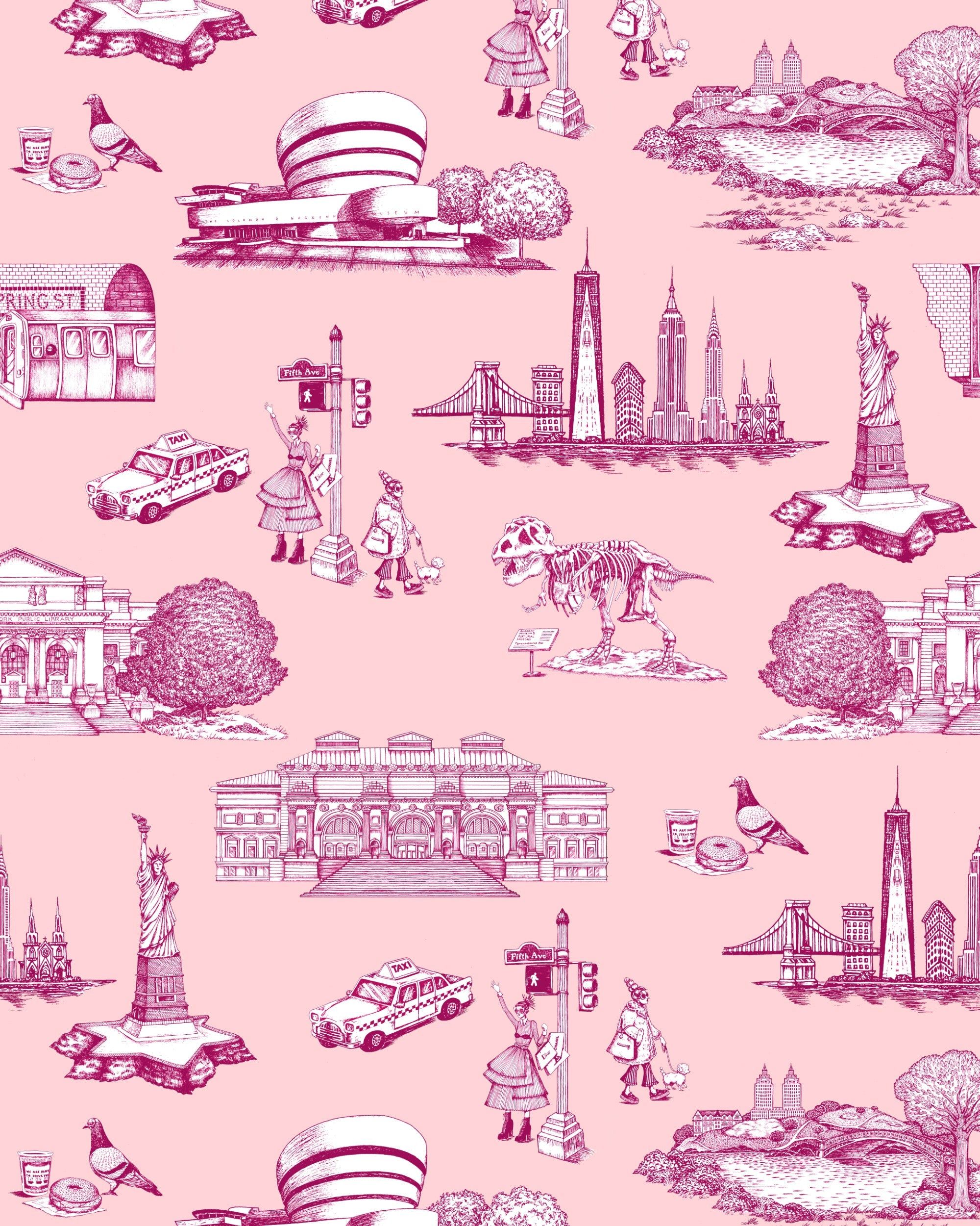 2000x2500 New York Toile Traditional Wallpaper
