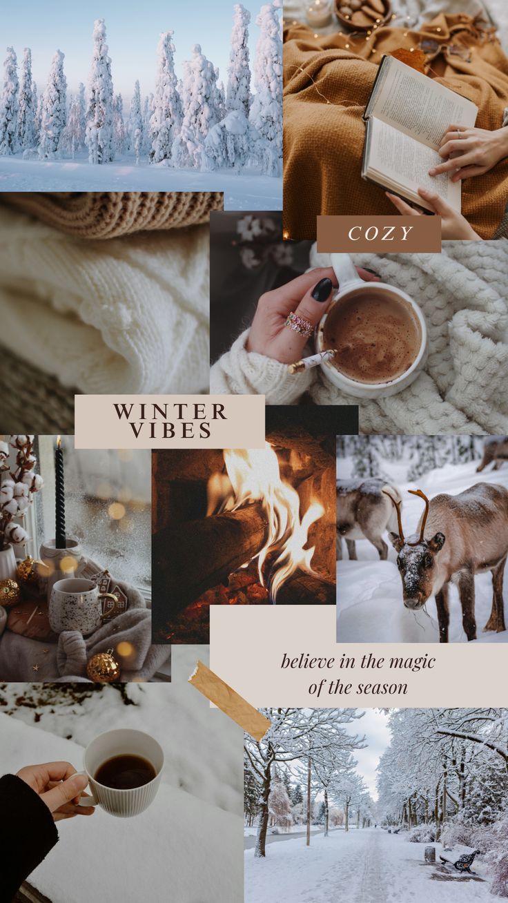 736x1308 Cozy Winter Vibes Phone Wallpaper. Aesthetic Winter Lock Screen Background