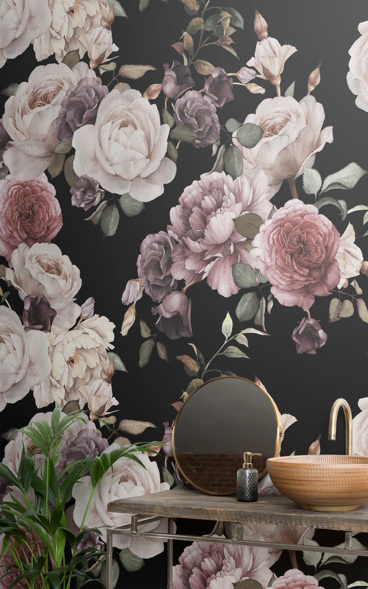 1250x2000 Dark Wallpaper To Create A Statement Bathroom