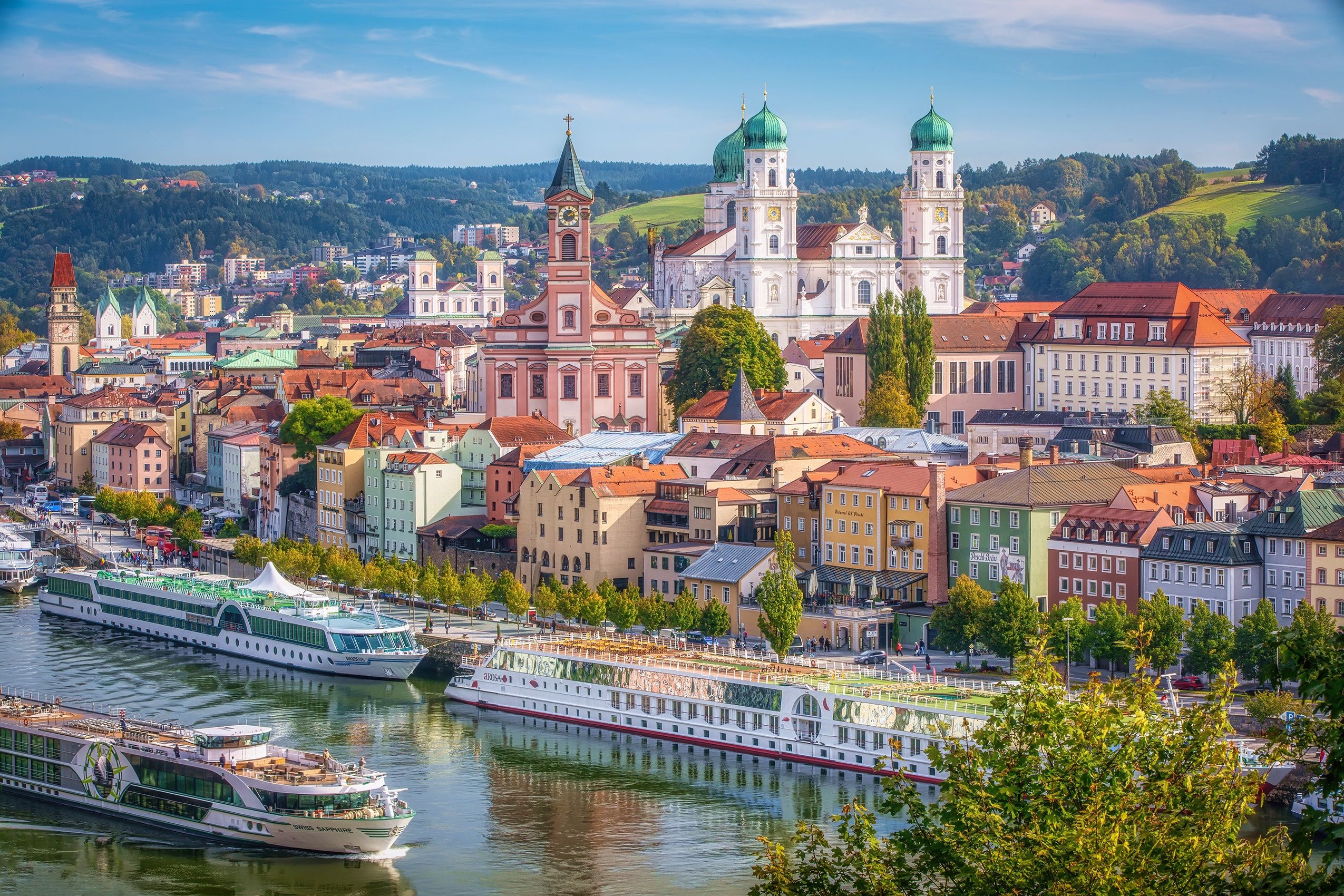 2550x1700 Wallpaper river, building, home, Germany, pier, Bayern, promenade, Germany for mobile and desktop, section город, resolution 2550x1700
