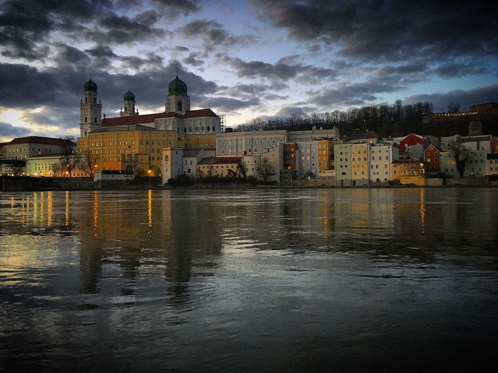 1024x768 View of the town Passau, Bavaria, Germany, March 2019