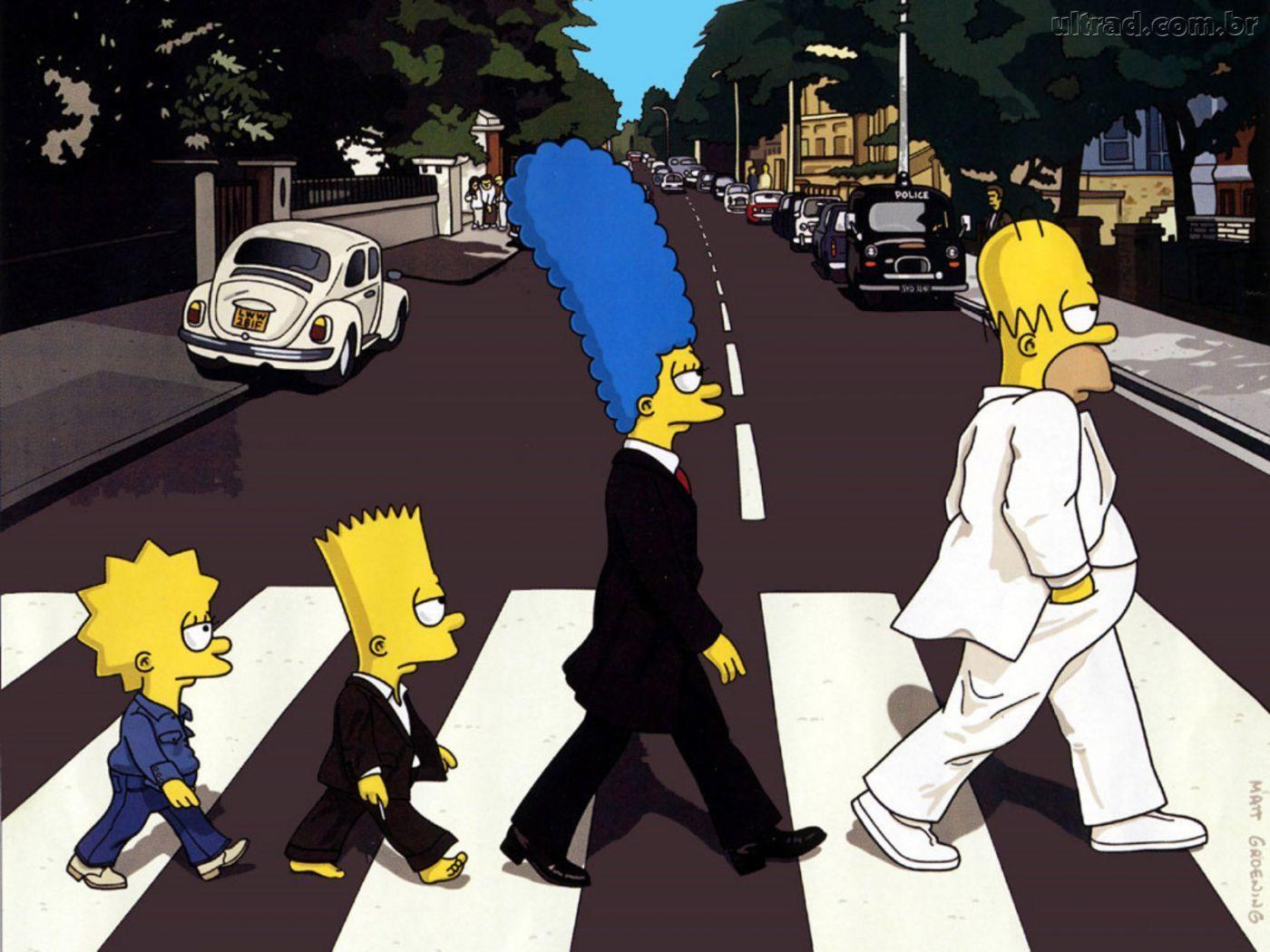 1400x1050 The Simpsons Abbey Road Wallpaper