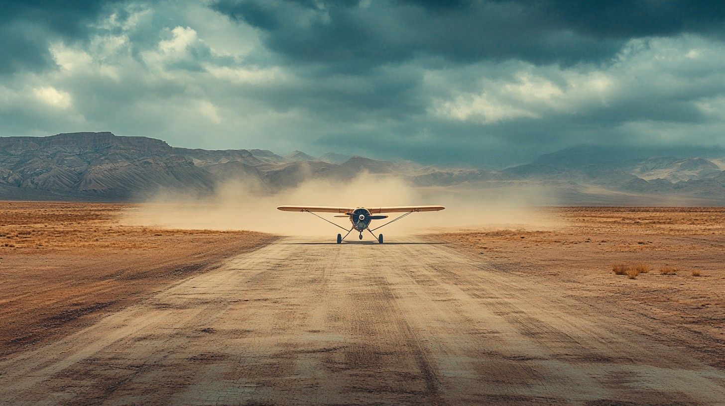 1456x816 Download Desert airstrip landing Image, Desert, Airstrip