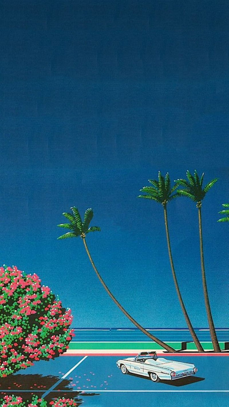 800x1422 8Bit Car, 8bit, retro, beach, landscape, HD phone wallpaper