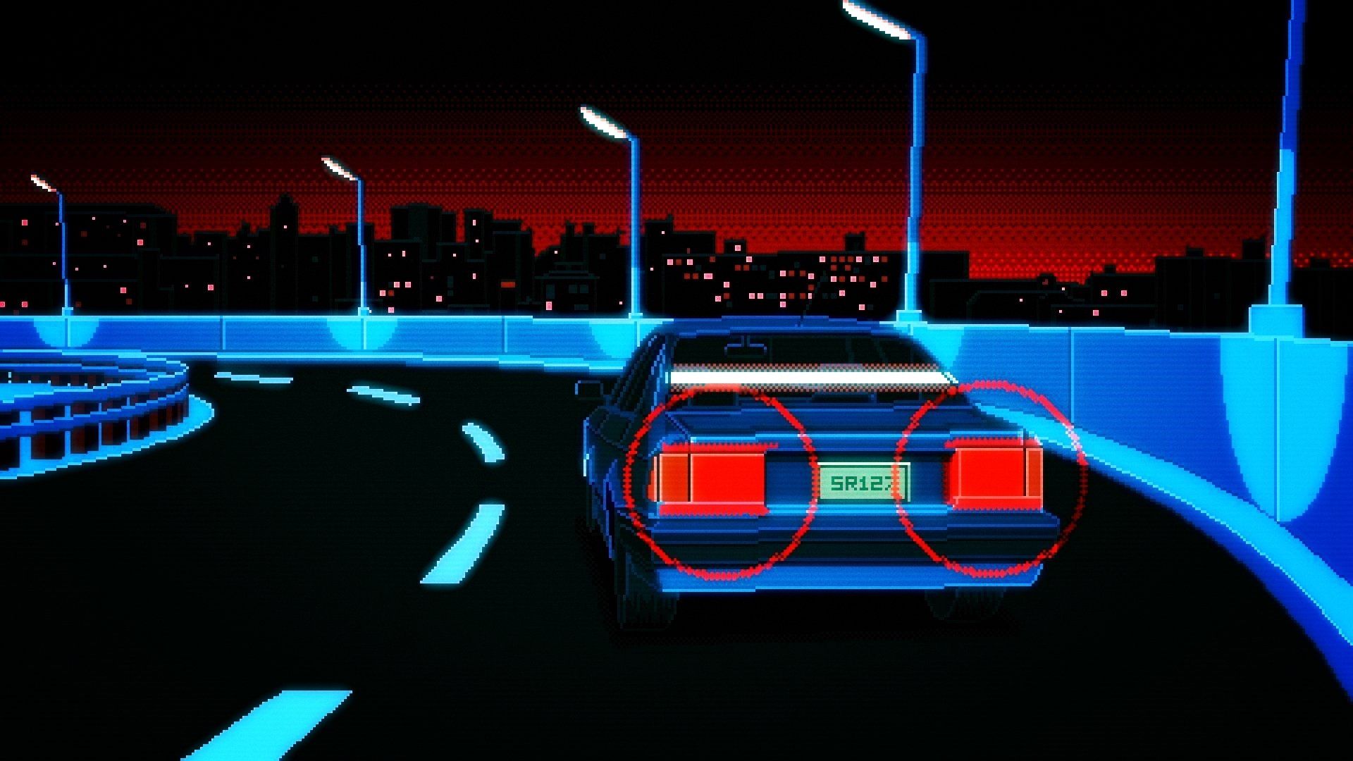 1920x1080 Retro Drive: Artistic Nightscape HD Wallpaperx1080
