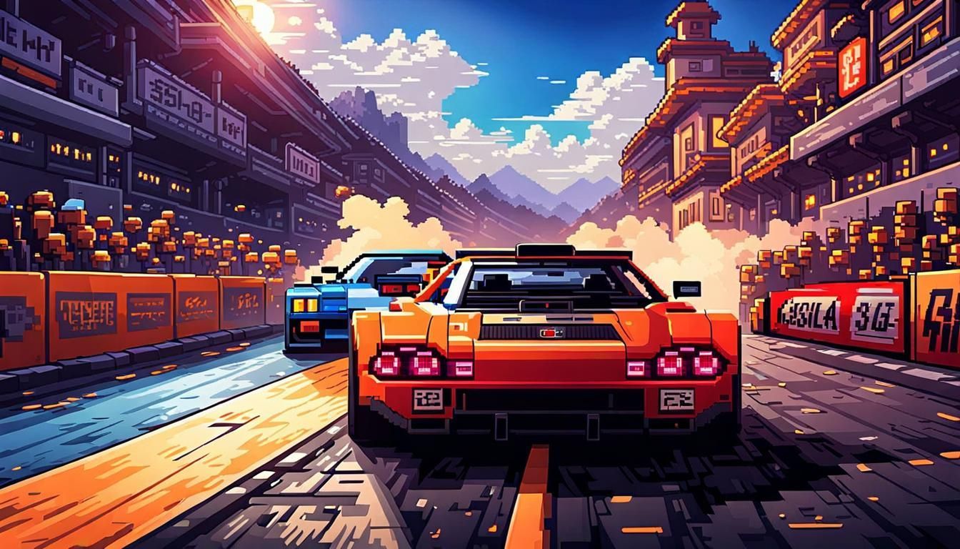 1344x768 Car Pixel Wallpaper