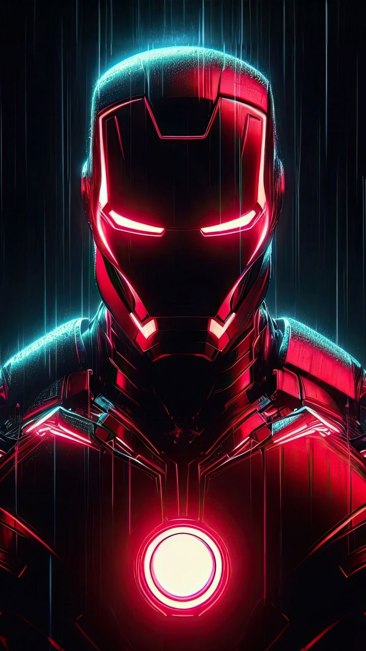 720x1280 Neon Wallpaper 4K, Iron Man, AMOLED