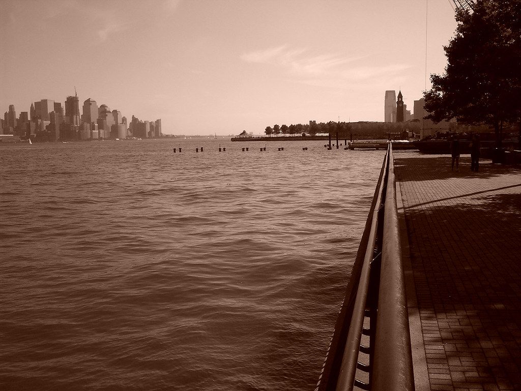 1024x768 Hoboken's View. Hudson River toward NY Harbor