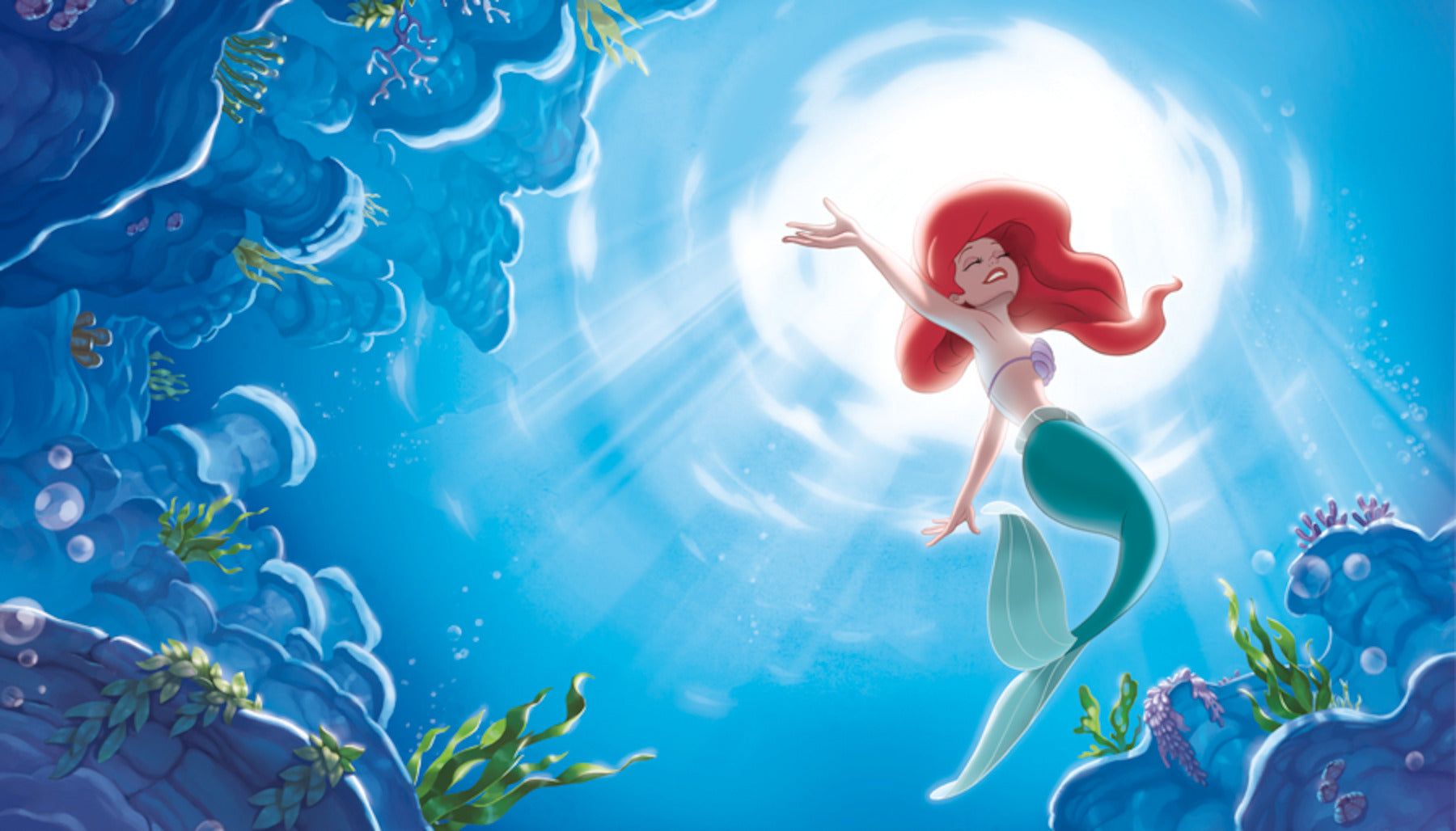 1800x1028 Disney Princesses The Little Mermaid Part of the World XL Spray and Stick Wallpaper Mural