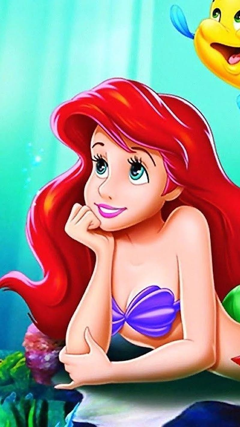800x1423 The Little Mermaid, disney, princess, mermaid, ocean, underwater, fish, cute, HD phone wallpaper