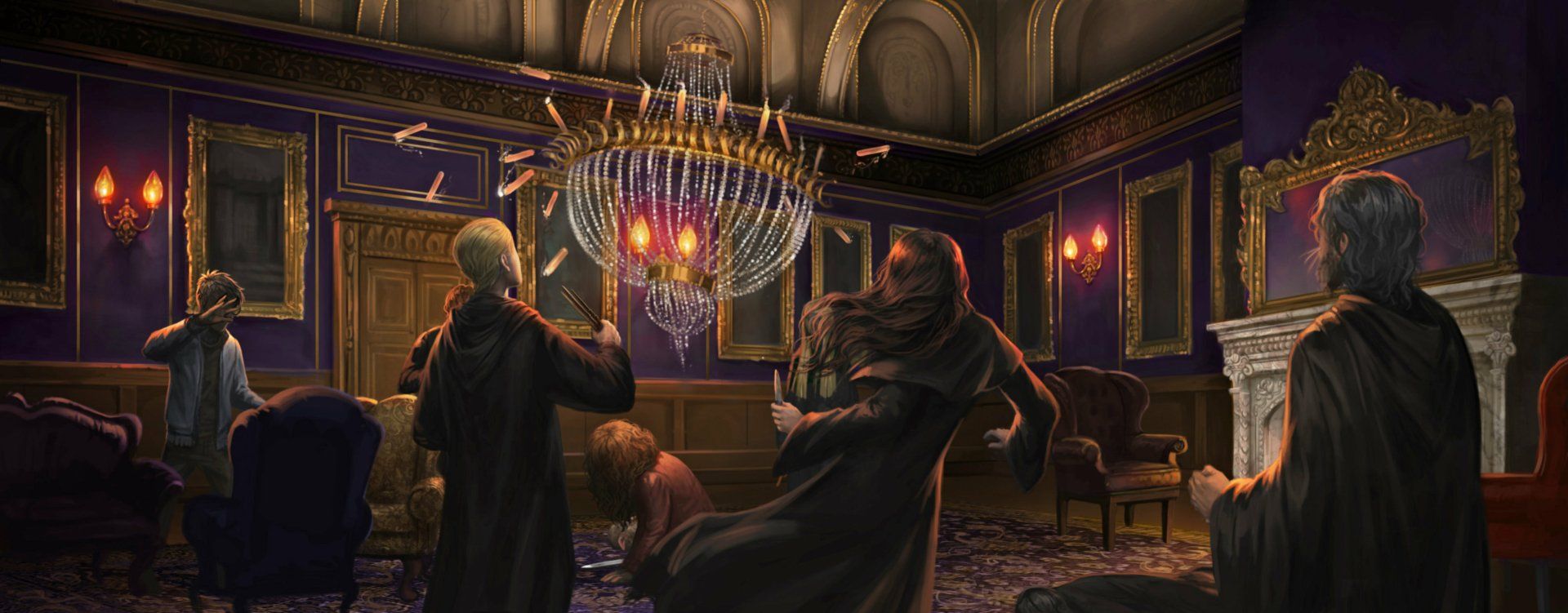 1920x751 Download Bellatrix Lestrange Hermione Granger Draco Malfoy Movie Harry Potter And The Deathly Hallows: Part 1 HD Wallpaper