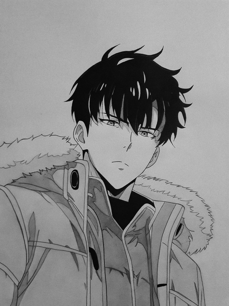 900x1200 100% Hand Drawn Sung Jin Woo Arise Leveling Anime Fan Art