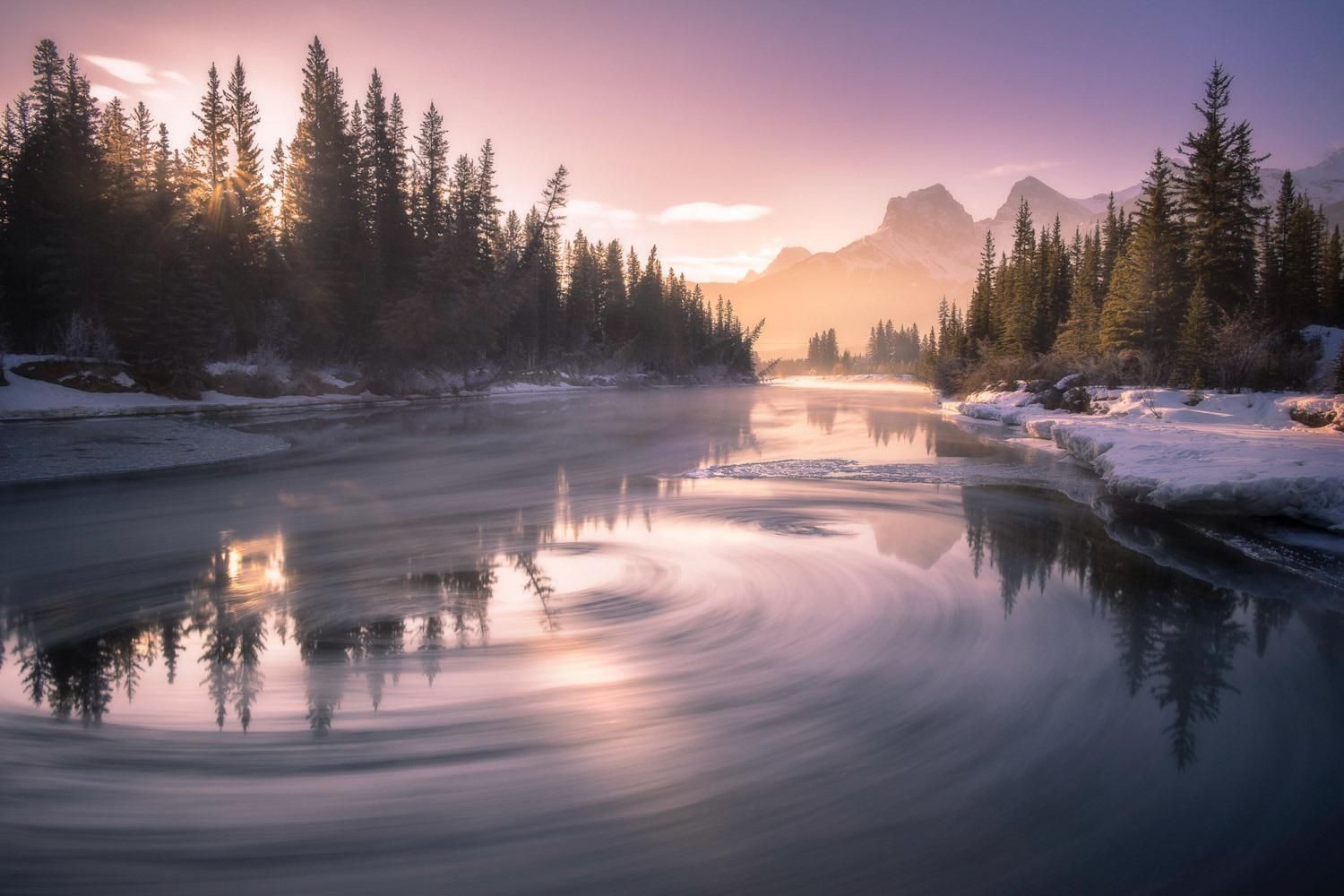 1500x1000 Rocky Mountain Swirl. Canmore, Alberta. [OC] [1500x1000]