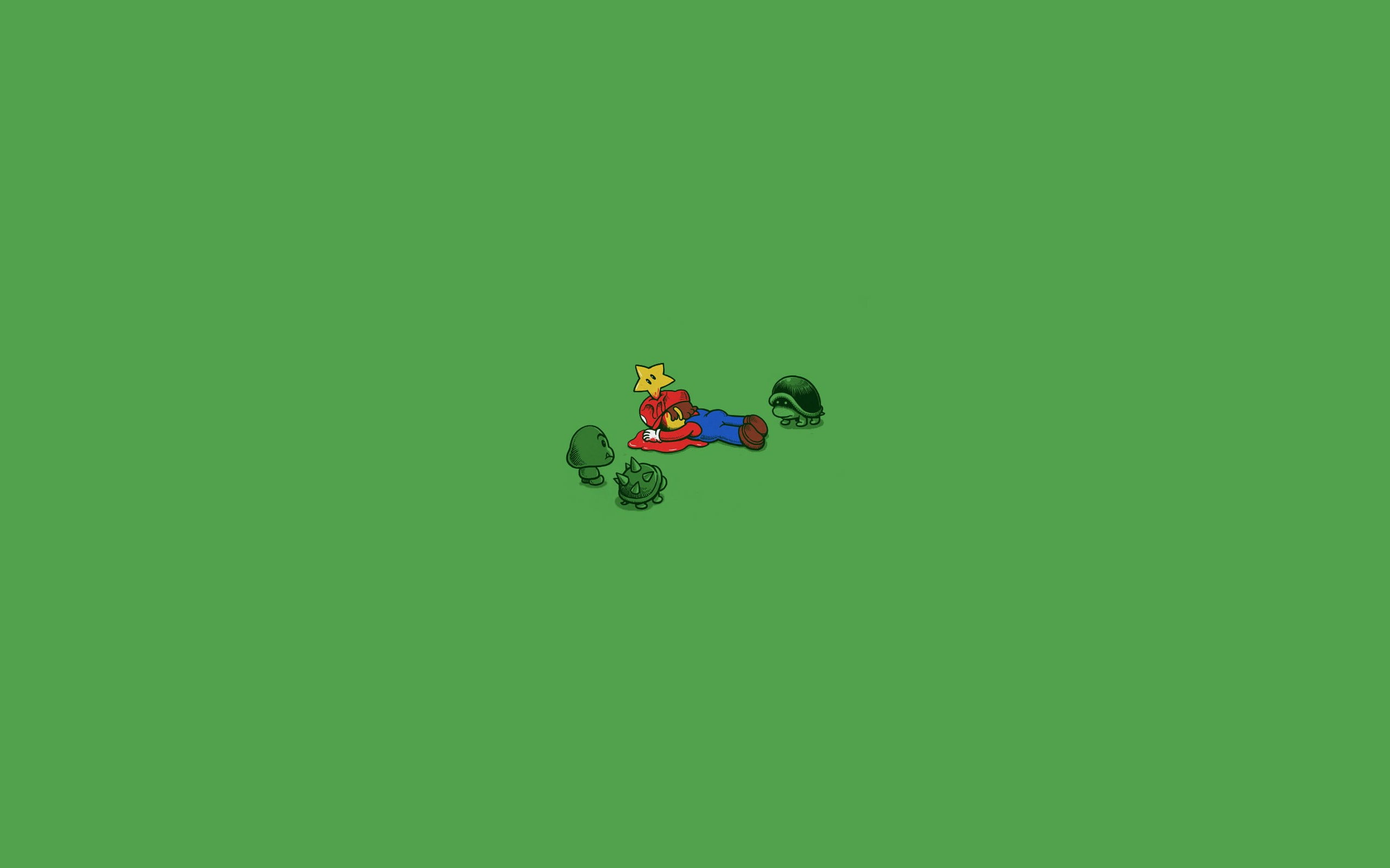 2560x1600 Mario from Super Mario Bros., Super Mario, minimalism, humor HD wallpaper