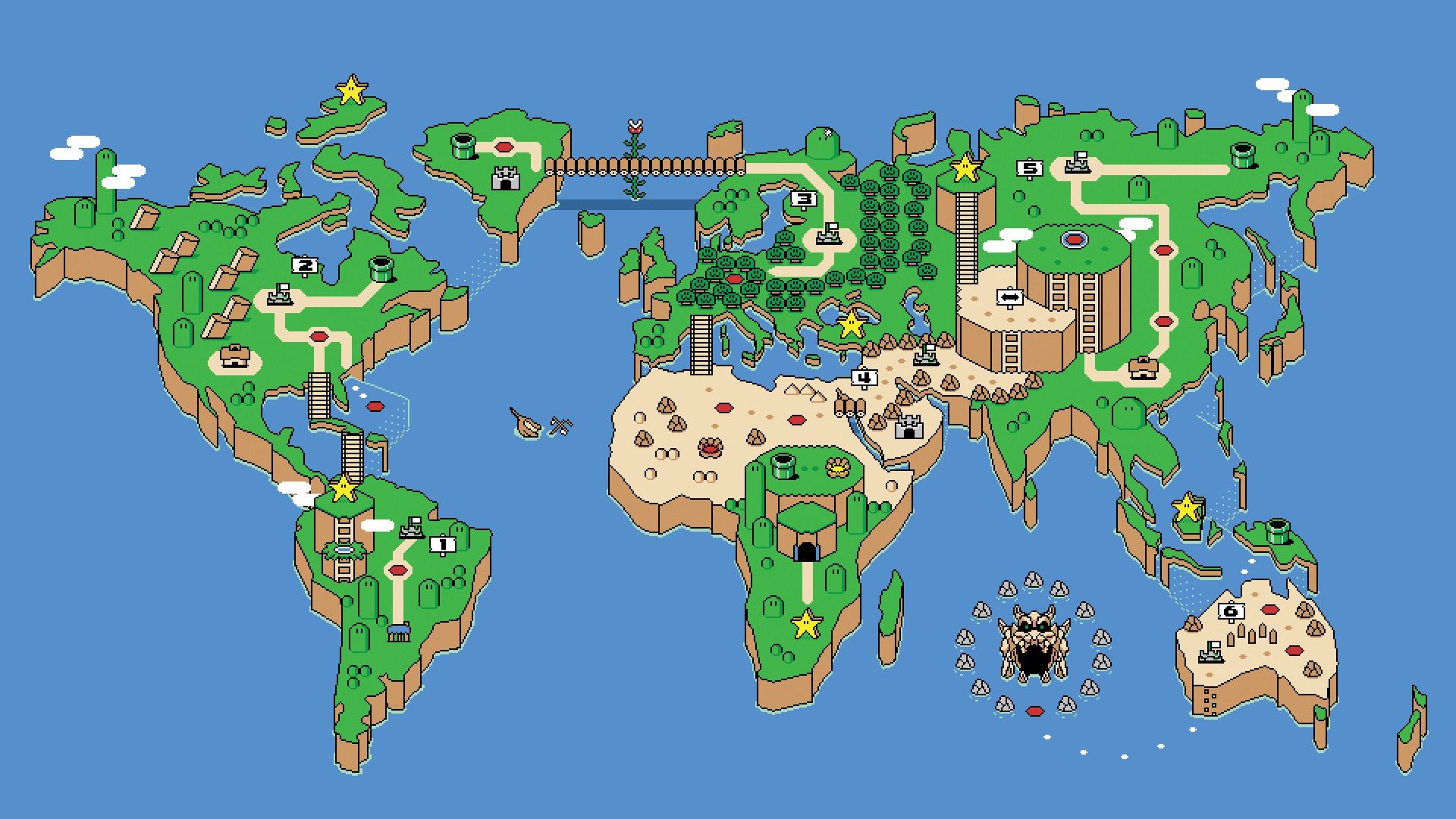 1920x1080 map, Super Mario, Minimalism Wallpaper HD / Desktop and Mobile Background