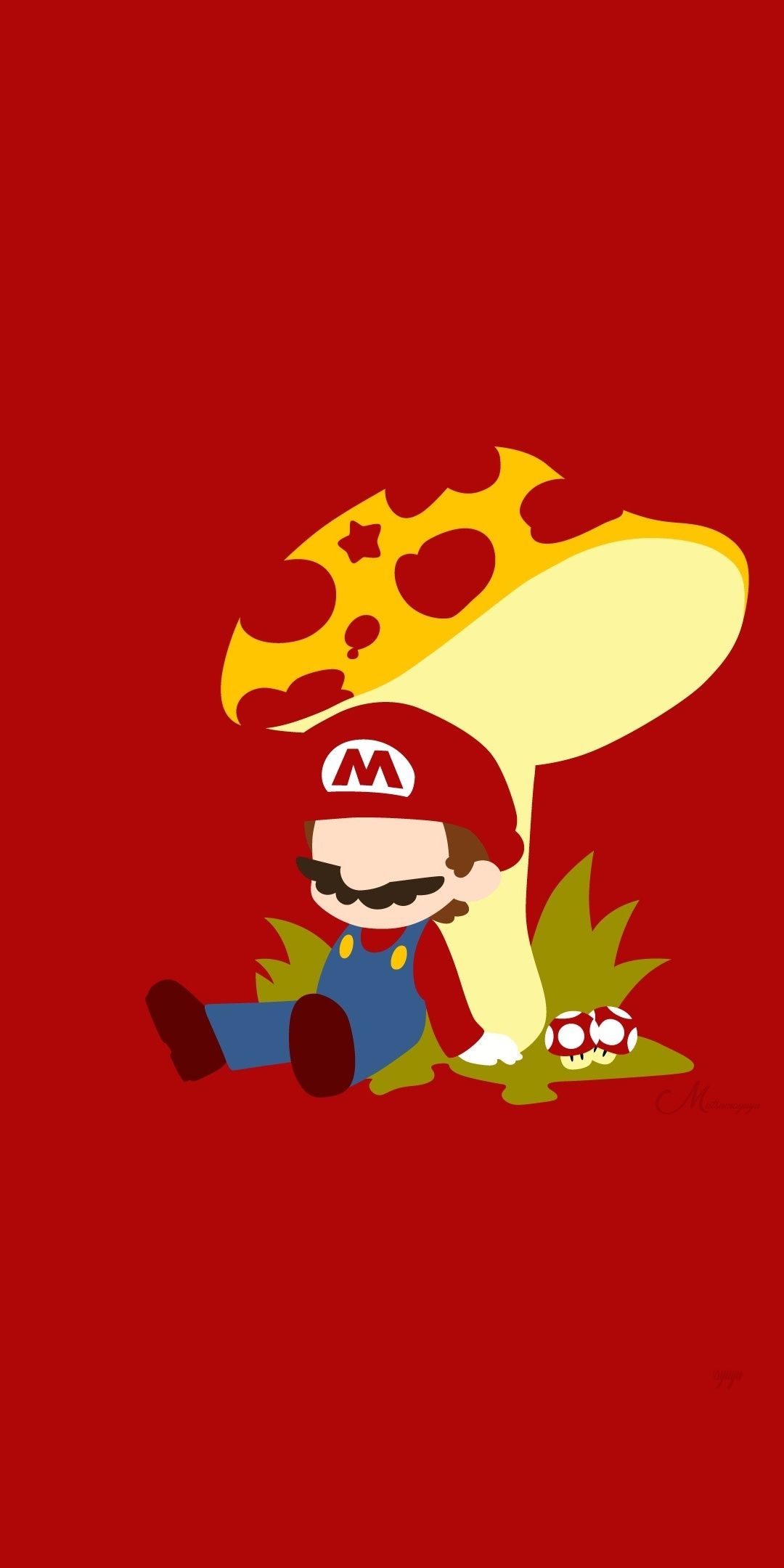1080x2160 Mario Minimalist Wallpaper