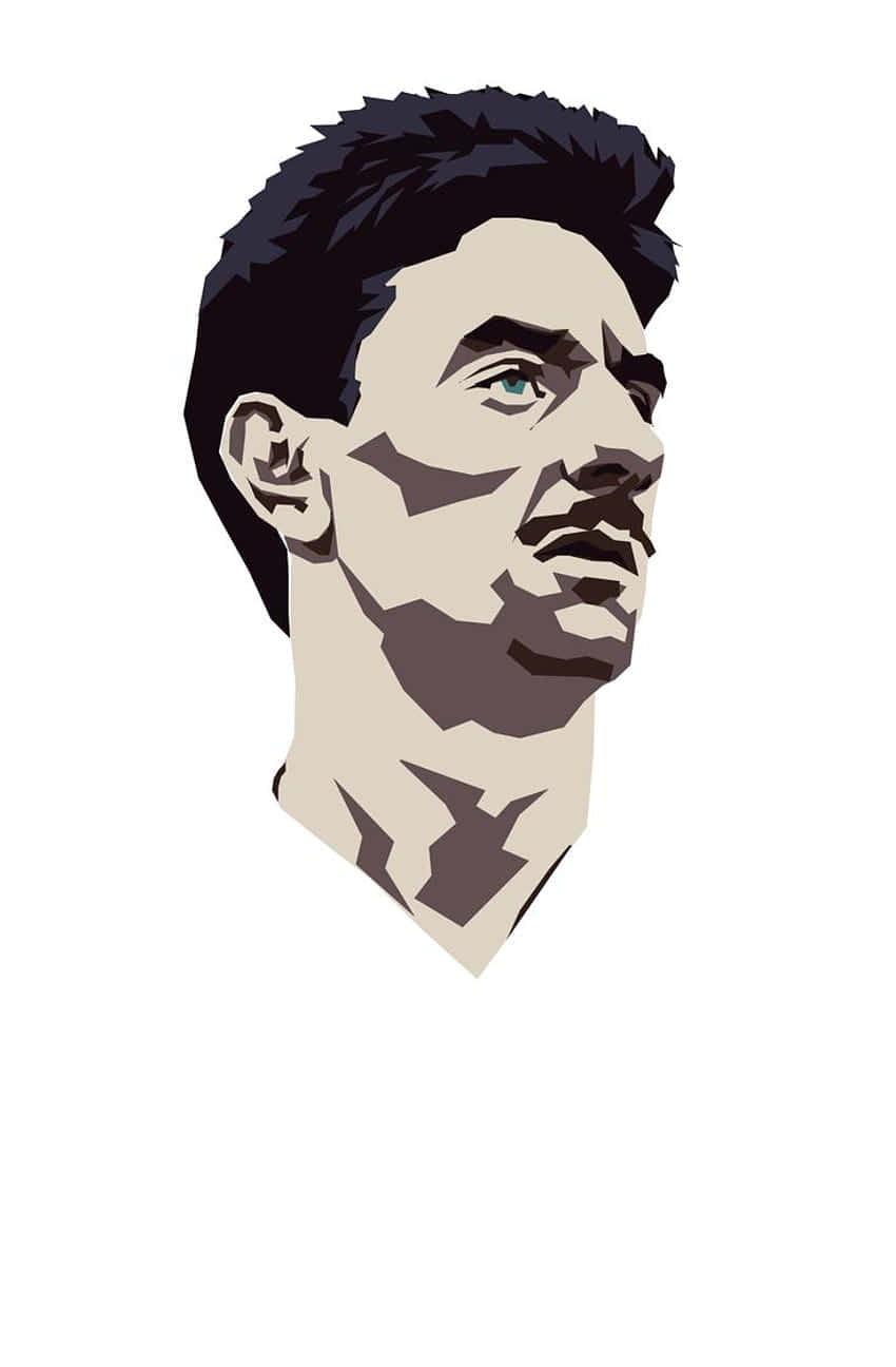 850x1296 Download Ian Rush Football Head Profile Illustration Art Wallpaper