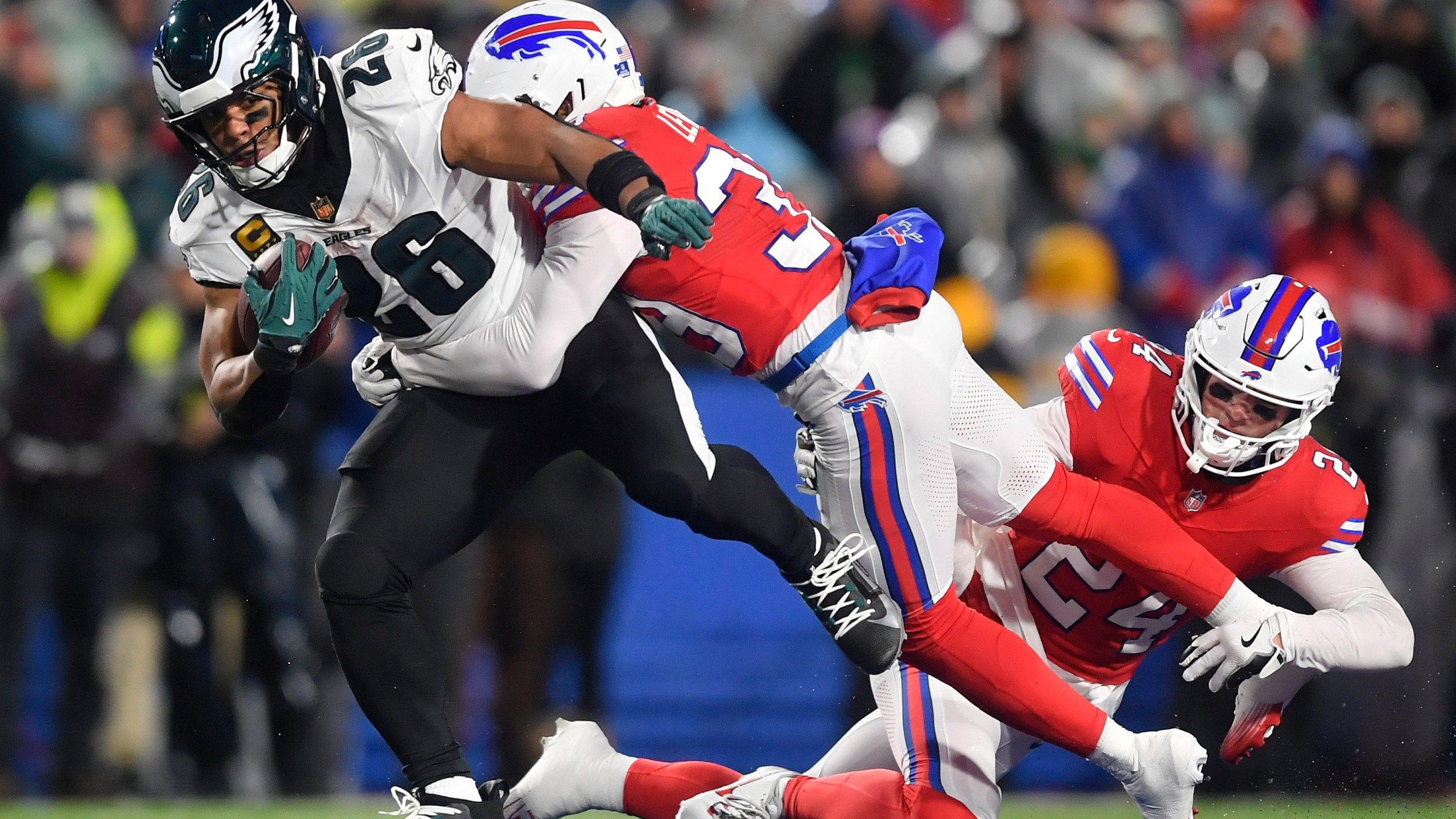 2560x1440 Eagles Hang On To Beat Bills 13 12 When Josh Allen Misses An Open Khalil Shakir On 2 Point Try