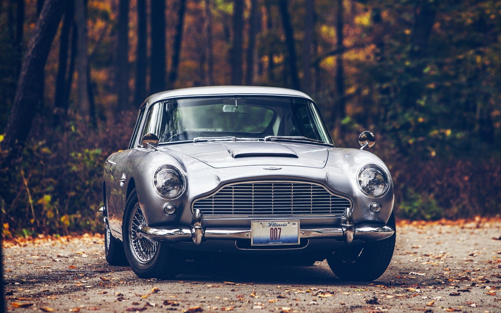 1920x1200 car, Aston Martin, Aston Martin DB Fall, Road, Forest, James Bond, Leaves Wallpaper HD / Desktop and Mobile Background