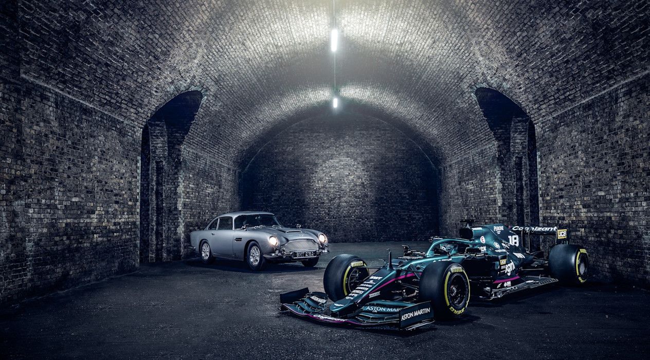 1264x700 Gallery: 007 Themed AMR21 Meets James Bond's Famous DB5 Martin F1 Team